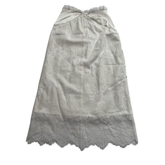 For Love & Lemons Eyelash Allira Lace Midi Skirt in White - Picture 3 of 4